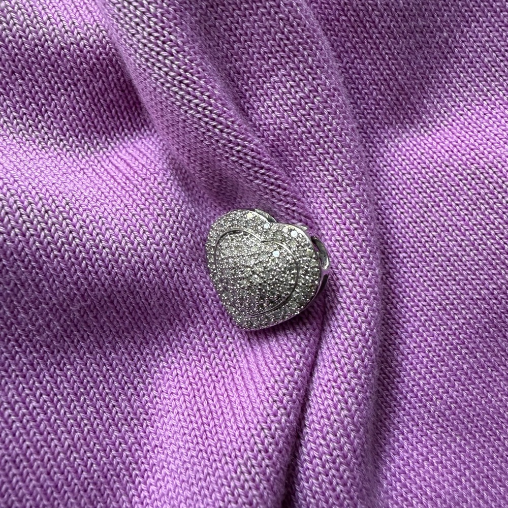 White Gold Pavé Diamond Heart Pendant